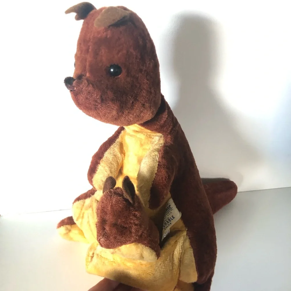 Vintage plush Kanga and Roo stuffed toy authentic from Winnie the Pooh 1963
